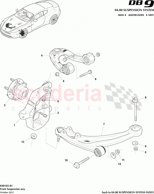 Part Diagram for Aston Martin DG43-3084-BA