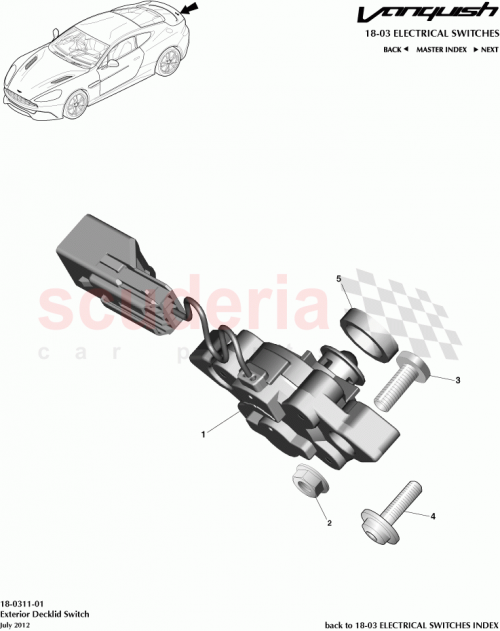 Part Diagram for Aston Martin DD33-145117-AB