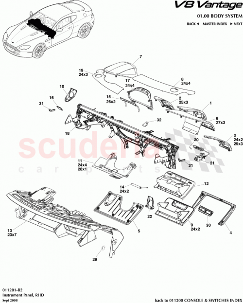 Part Diagram for Aston Martin 6G33044B52AC