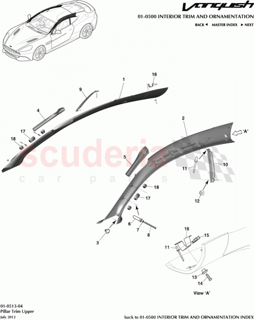 Part Diagram for Aston Martin GOAD43-F025B06-AB