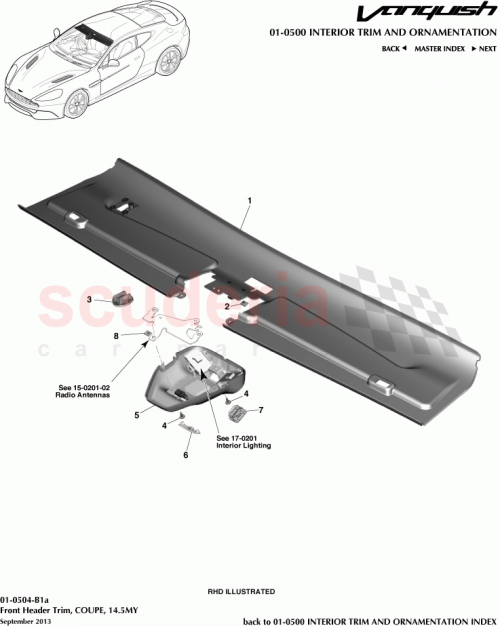 Part Diagram for Aston Martin DD33-03409-ACW