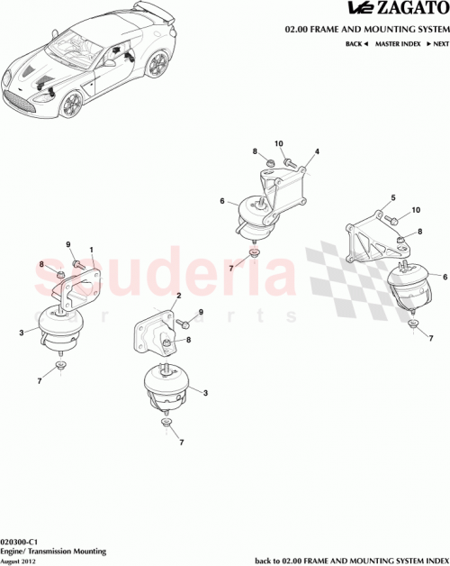 Part Diagram for Aston Martin 705355