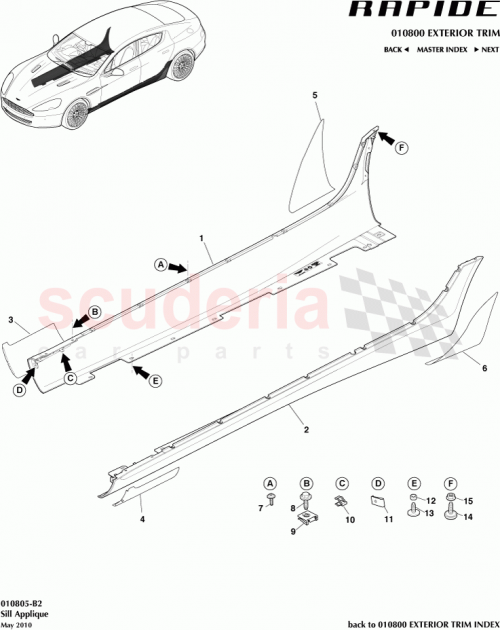 Part Diagram for Aston Martin AD43-10624-BB