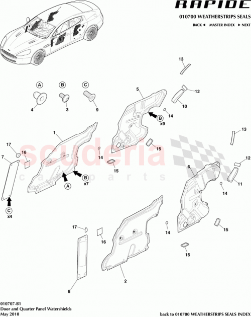 Part Diagram for Aston Martin AD43-F25834-AA