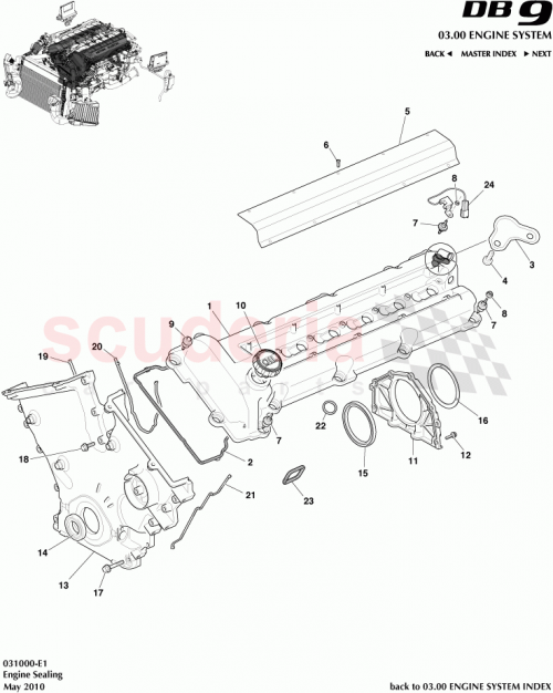 Part Diagram for Aston Martin 8G43-6A505-AA