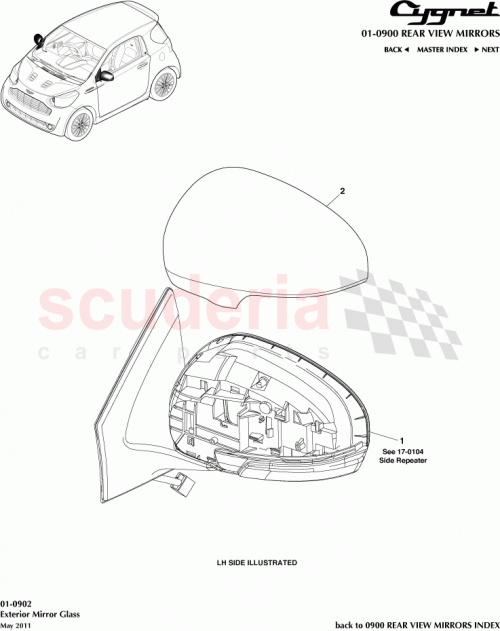 Part Diagram for Aston Martin 87940-74020