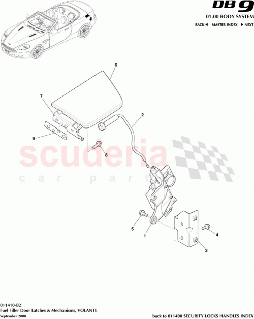 Part Diagram for Aston Martin 4G43-L405A02-BA