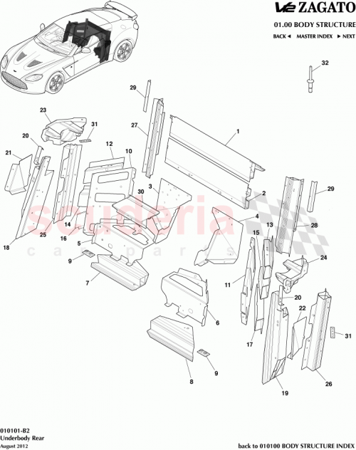 Part Diagram for Aston Martin BG33-C24315-BB