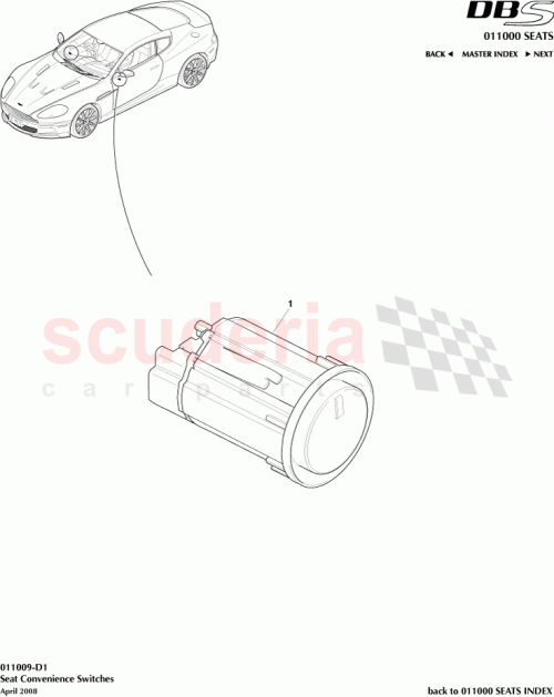 Part Diagram for Aston Martin 8D33-14B696-BB