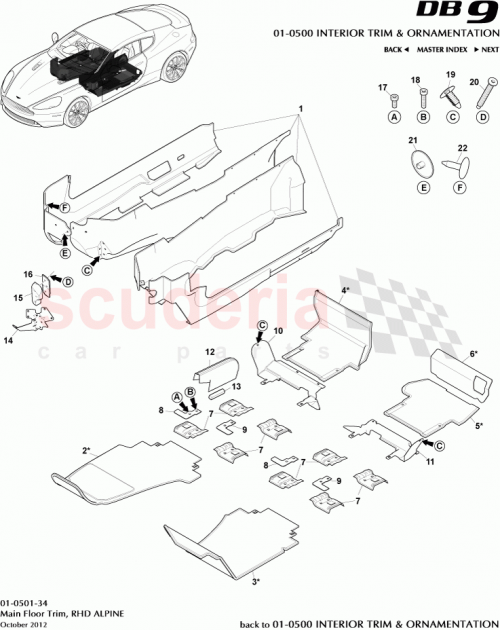 Part Diagram for Aston Martin DG43-83-11384