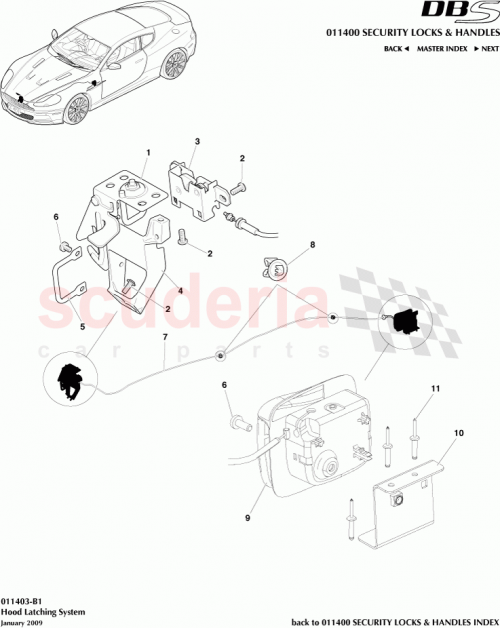 Part Diagram for Aston Martin AD43-16A944-AA