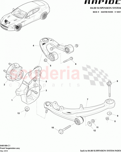 Part Diagram for Aston Martin AD43-3084-AA