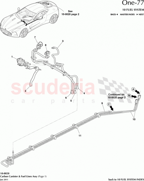 Part Diagram for Aston Martin AY93-9D667-DB