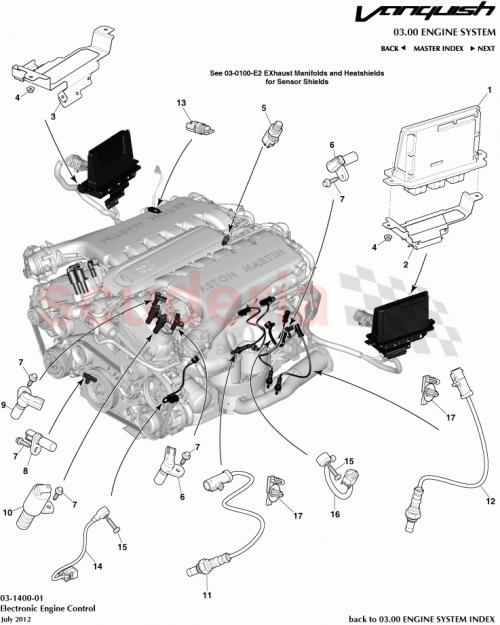 Part Diagram for Aston Martin CD33-12A699-BA