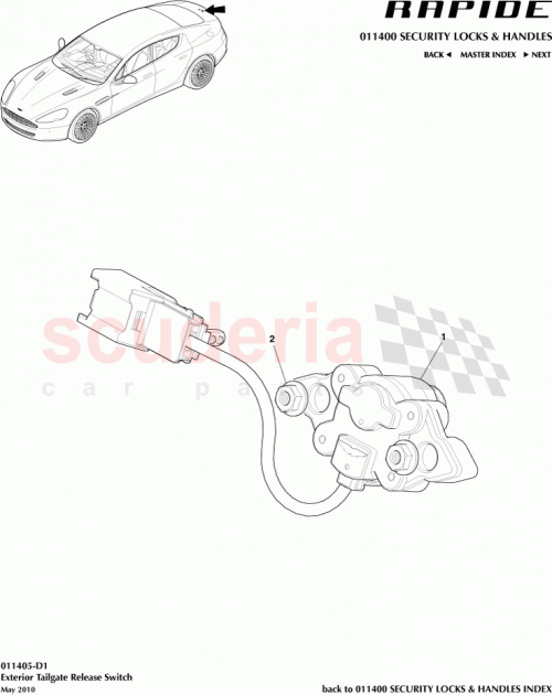 Part Diagram for Aston Martin 6G33-32A50-BA