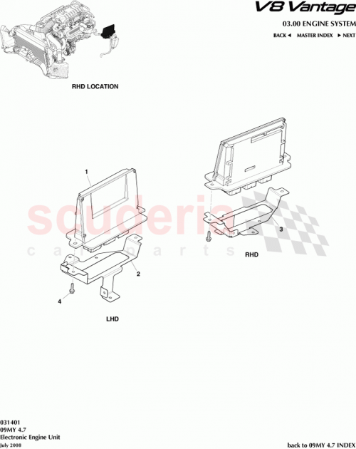 Part Diagram for Aston Martin 6G33-12B696-AC