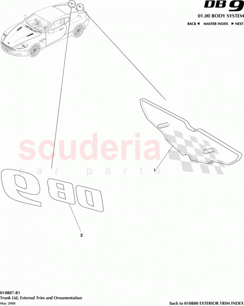Part Diagram for Aston Martin 4G43-001B40-BA