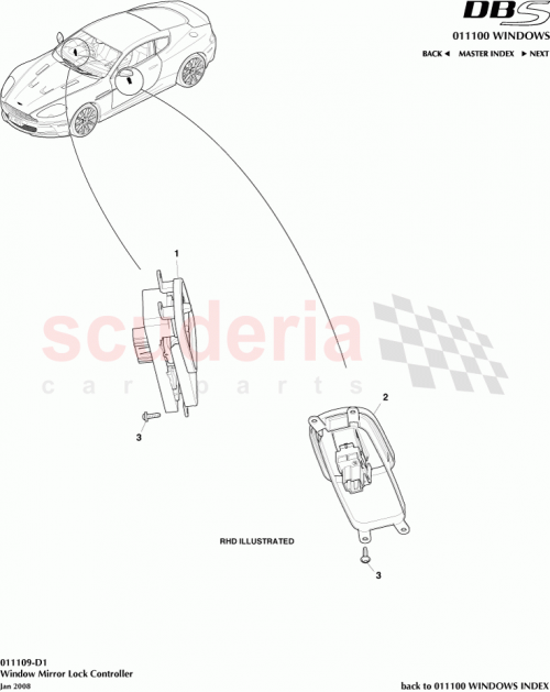 Part Diagram for Aston Martin 8D33-14540-AA