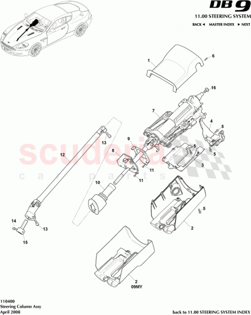 Part Diagram for Aston Martin 701355