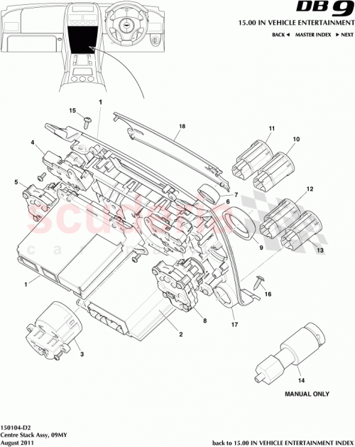 Part Diagram for Aston Martin 8D33-18C612-AB
