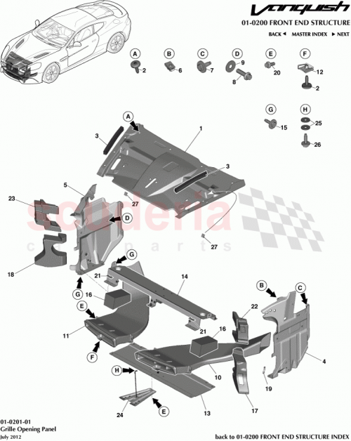 Part Diagram for Aston Martin DG43-8052-AA