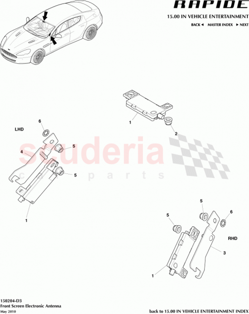 Part Diagram for Aston Martin 704620