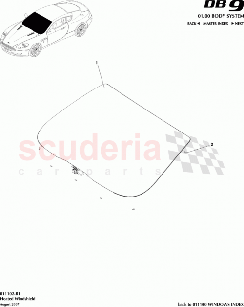 Part Diagram for Aston Martin 4G43-F03102-B-P1A01