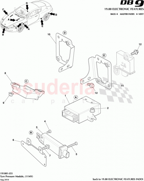 Part Diagram for Aston Martin BG33-562019-DA