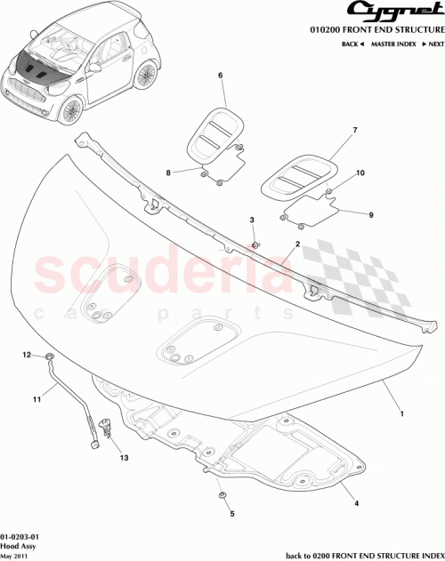 Part Diagram for Aston Martin 90467-07076-C0