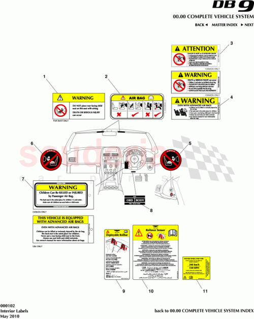 Part Diagram for Aston Martin 7G43-90423-AA
