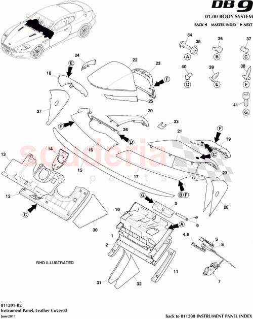 Part Diagram for Aston Martin 703170
