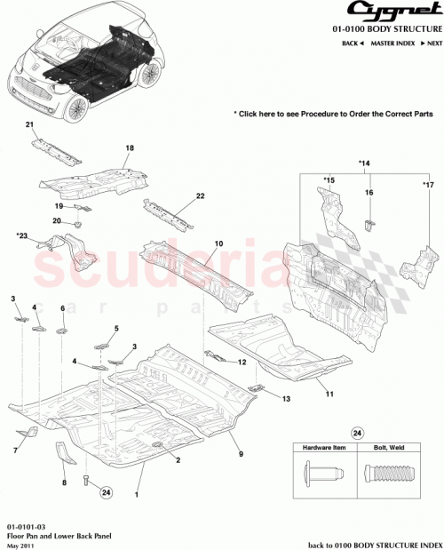 Part Diagram for Aston Martin 58129-74010