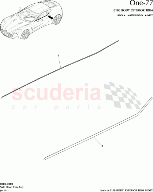 Part Diagram for Aston Martin DBY00261_B