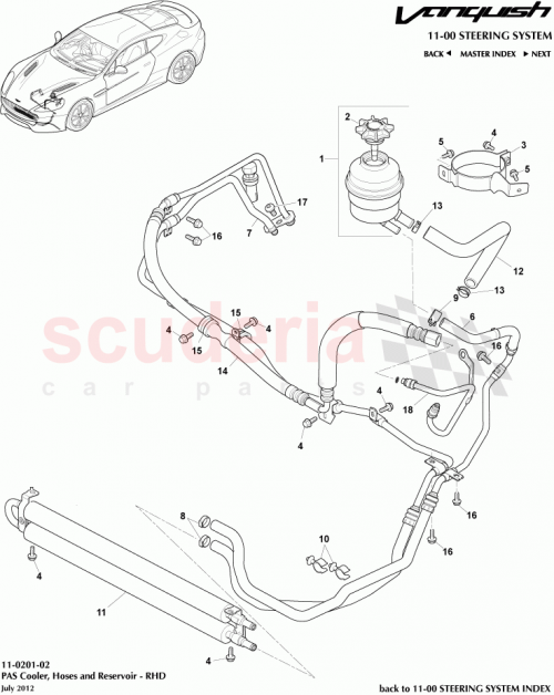 Part Diagram for Aston Martin DG43-3E525-AA