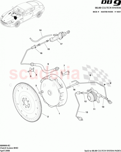 Part Diagram for Aston Martin 4G43-7608-AB