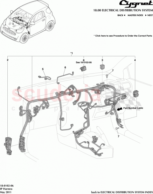 Part Diagram for Aston Martin 82660-74010