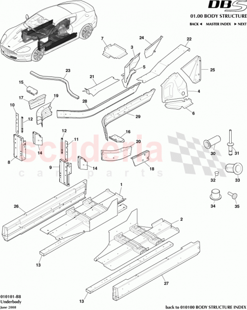Part Diagram for Aston Martin 6G33-33800-AA