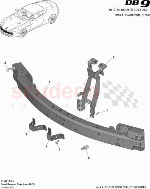 Part Diagram for Aston Martin DG43-17768-AB