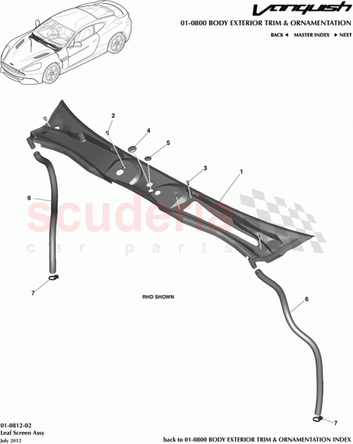Part Diagram for Aston Martin DG43-3810-AA