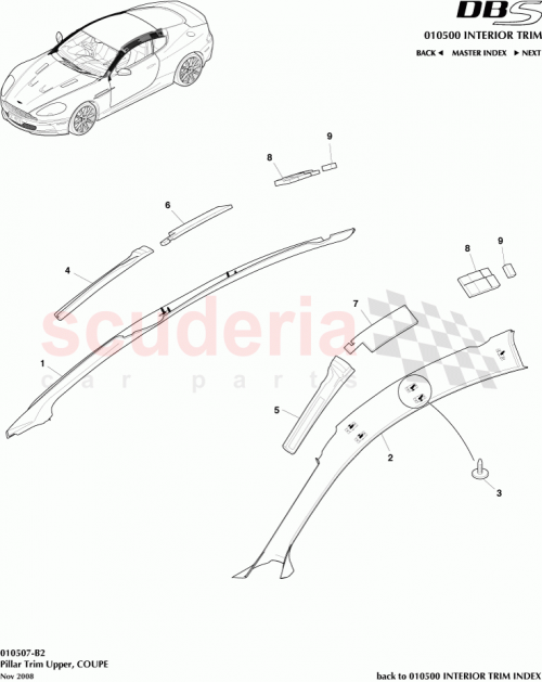 Part Diagram for Aston Martin 4G43-40383-AC
