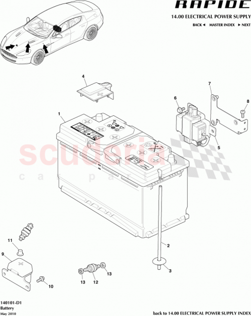 Part Diagram for Aston Martin AD43-14227-AB