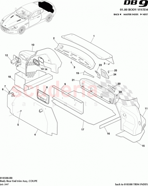 Part Diagram for Aston Martin 4G43-45444-EC
