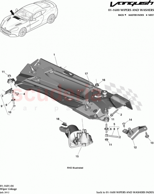 Part Diagram for Aston Martin DG43-17507-AA