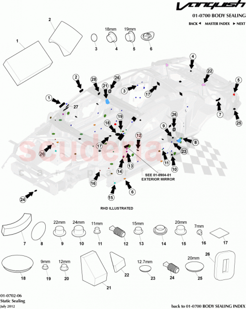 Part Diagram for Aston Martin DD33-24562-AB