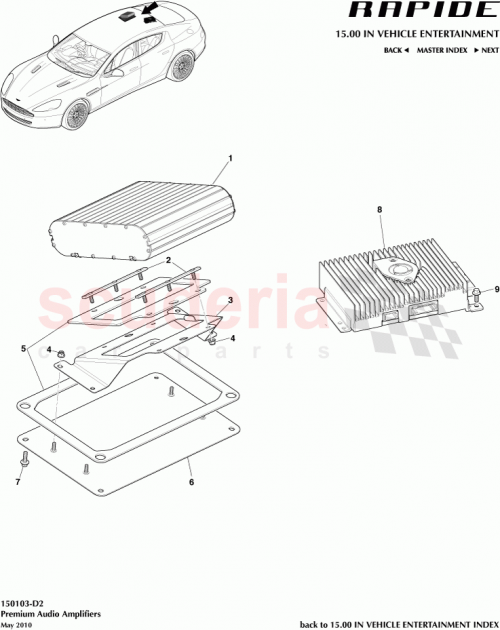 Part Diagram for Aston Martin AD43-19A070-AB