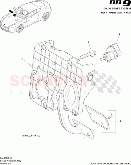 Part Diagram for Aston Martin 4G43-2450-FB