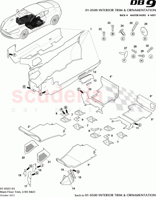 Part Diagram for Aston Martin DD43-281B11-DCW