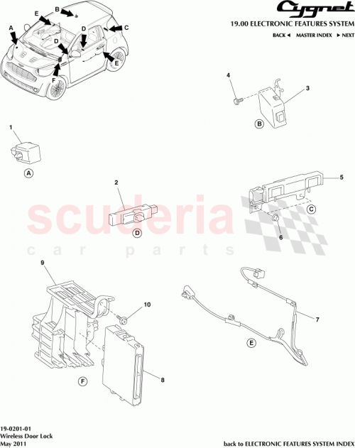 Part Diagram for Aston Martin 89997-74010