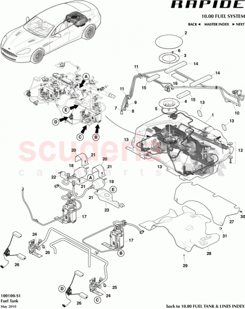 Part Diagram for Aston Martin 4G43M1A292BA