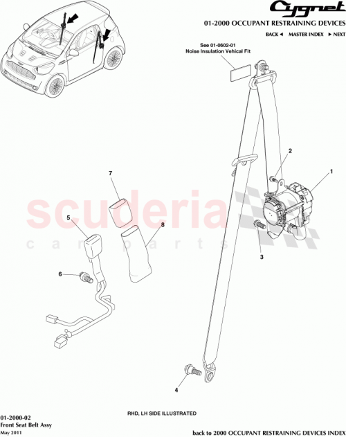 Part Diagram for Aston Martin 73230-74060-C0
